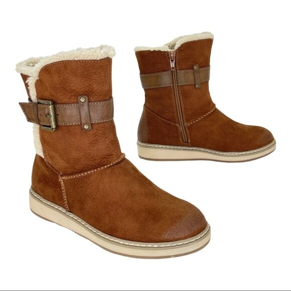 White Mountain Taite Brown Faux Leather Womens Ankle Boots Size 5.5M - Picture 11 of 13